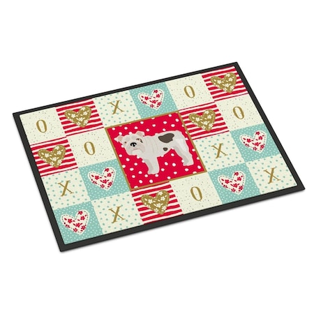 Carolines Treasures 24 x 36 in. English Bulldog No.2 Love Indoor or Outdoor Mat CK5831JMAT